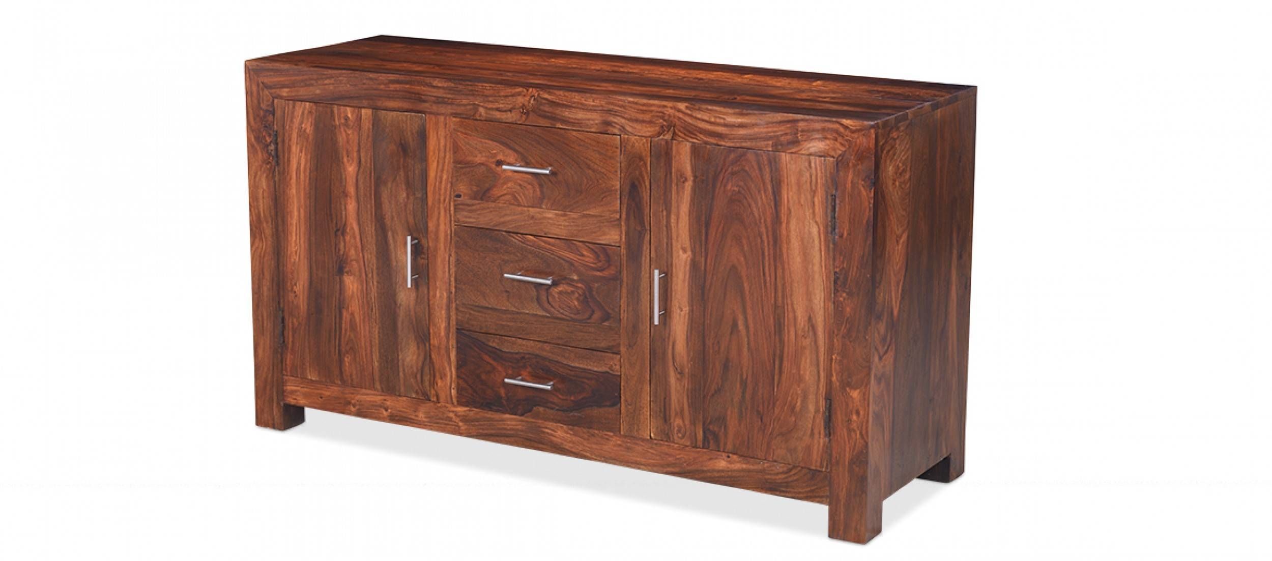 Cube Sheesham Large Sideboard | Quercus Living For Sheesham Sideboards (View 16 of 20)