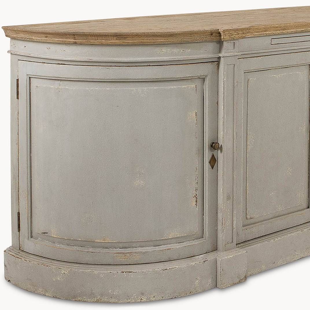 Curved Grey Sideboard With Solid Oak Top – Primrose & Plum With Regard To Curved Sideboard (Photo 10 of 20)
