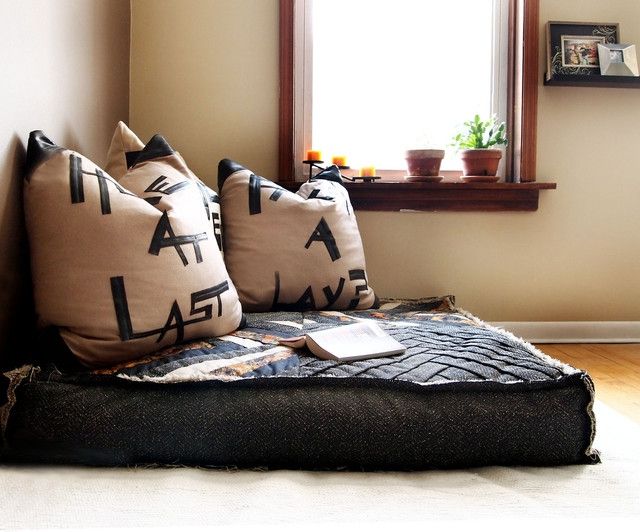 Custom Organic Buckwheat Oversized Floor Cushion Eclectic Pertaining To Floor Cushion Sofas (View 10 of 15)