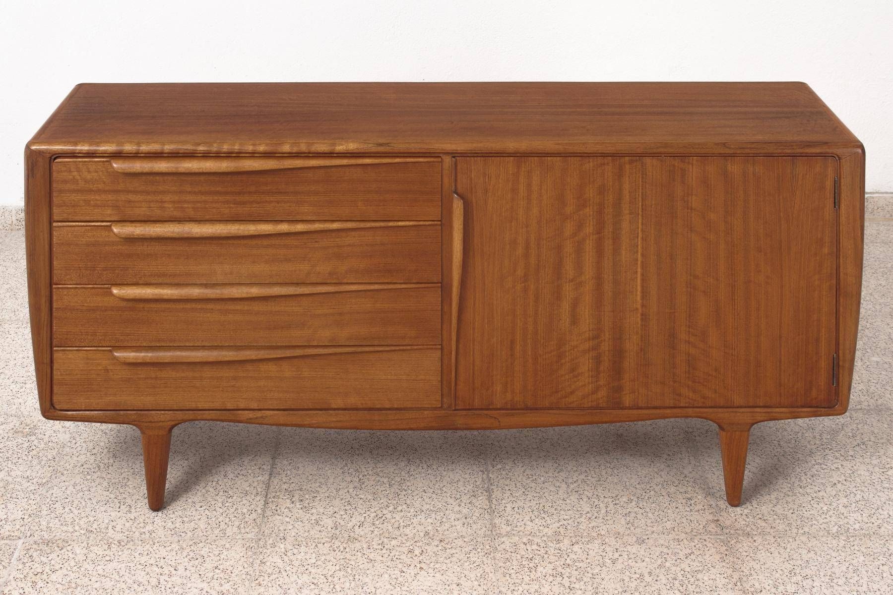 Danish Curved Teak Wood Sideboard, 1960s For Sale At Pamono Intended For Curved Sideboard (Photo 1 of 20)