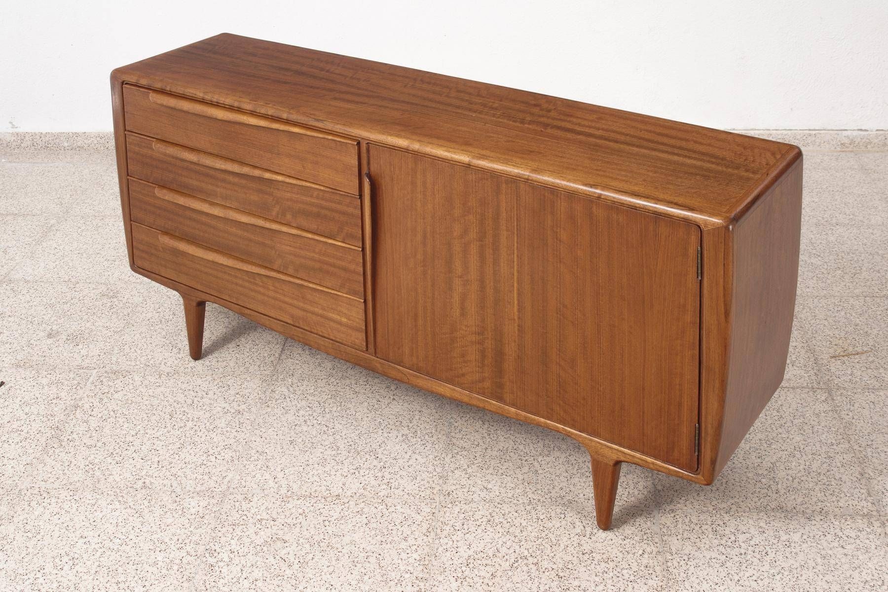Danish Curved Teak Wood Sideboard, 1960s For Sale At Pamono Regarding Curved Sideboard (View 6 of 20)