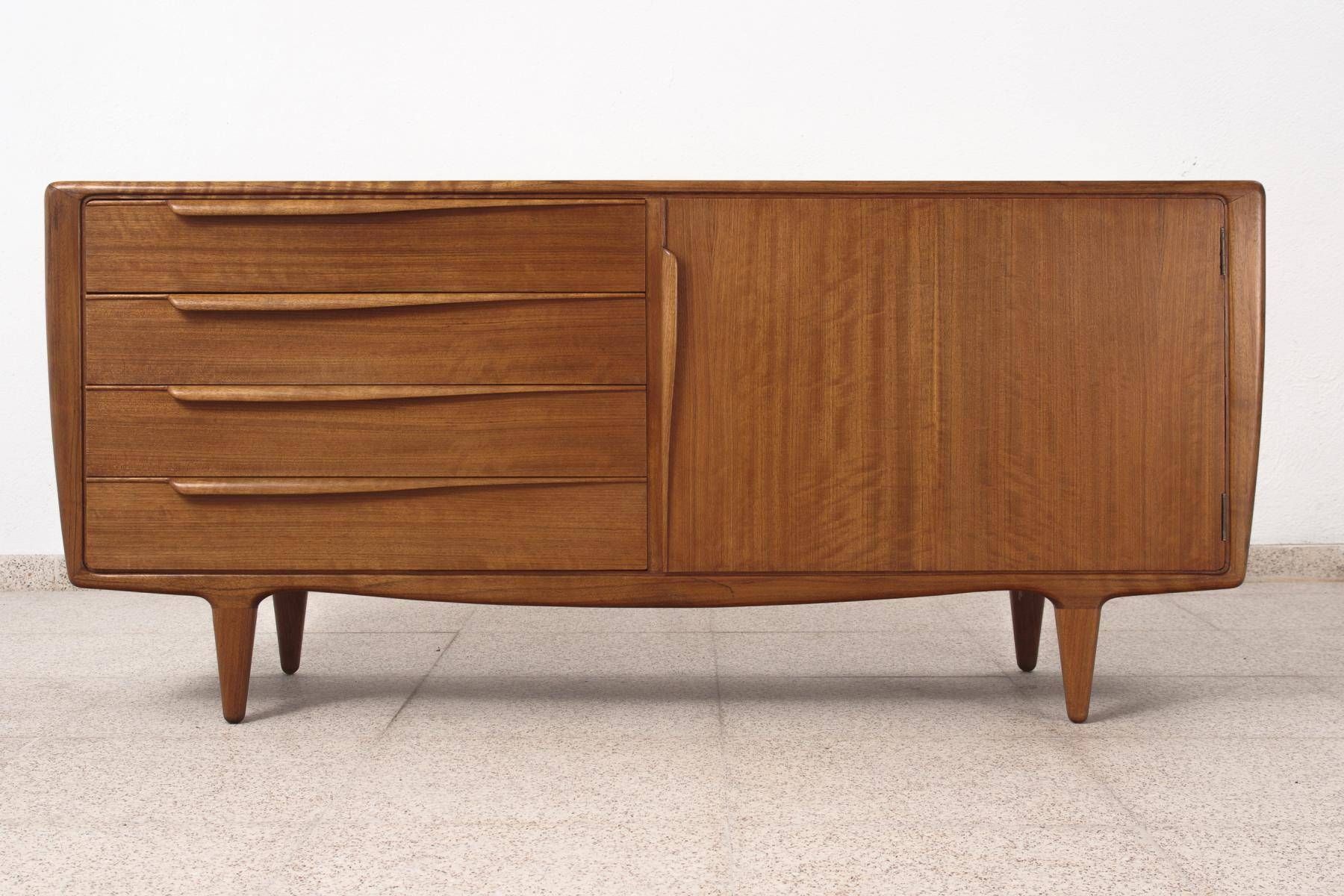 Danish Curved Teak Wood Sideboard, 1960s For Sale At Pamono With Regard To Curved Sideboard (Photo 2 of 20)