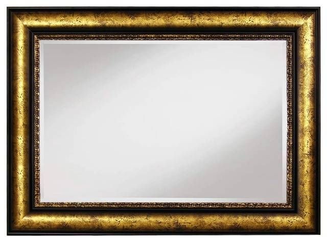 Dark Antique Gold/black Wall Mirror – Wall Mirrors  Framed Goods With Black And Gold Wall Mirrors (View 3 of 20)