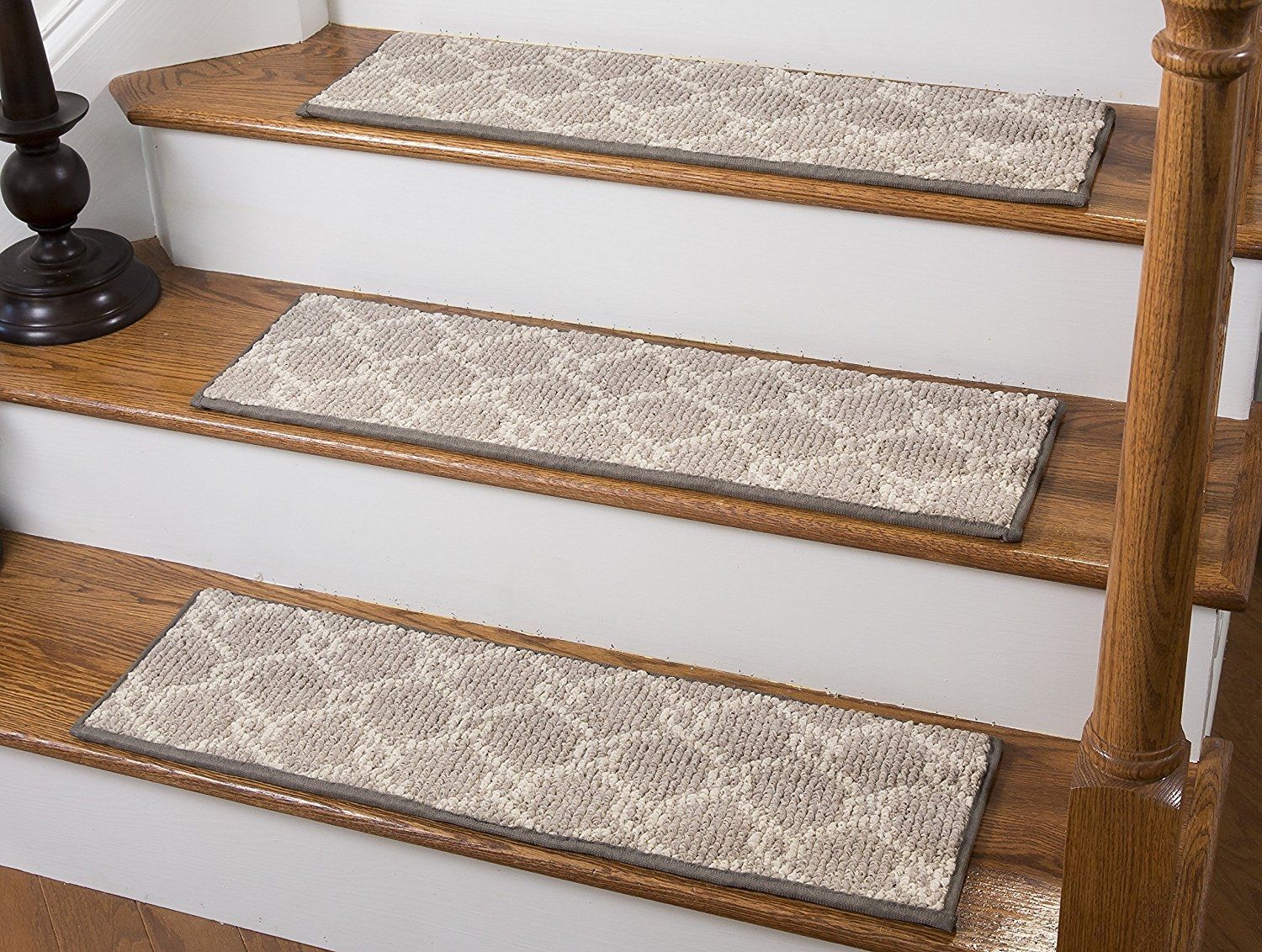 Decor Parterre Traditional Wool Inspired Carpet Stair Tread With Inside Adhesive Carpet Stair Treads (Photo 13 of 20)