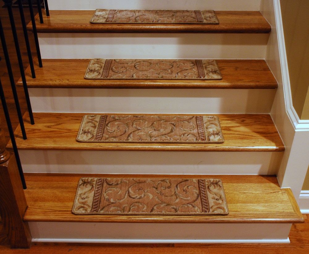 Decor Using Captivating Stair Treads For Alluring Home Decoration In Removable Carpet Stair Treads (Photo 10 of 20)