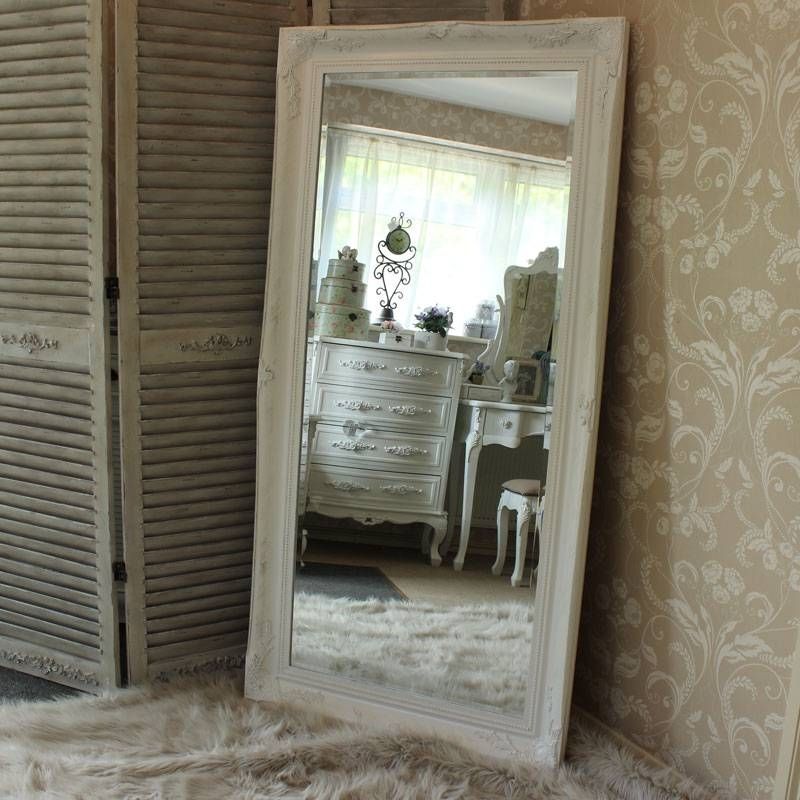 Delighful Large White Floor Mirror Wood For Inspiration Regarding Large White Floor Mirrors (Photo 8 of 30)