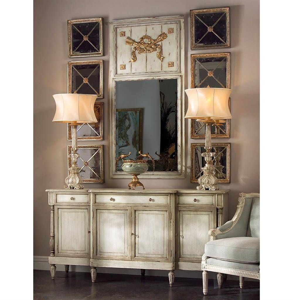 Delphine French Country Two Tone Antique Taupe Grey Sideboard For French Country Sideboards (View 11 of 20)