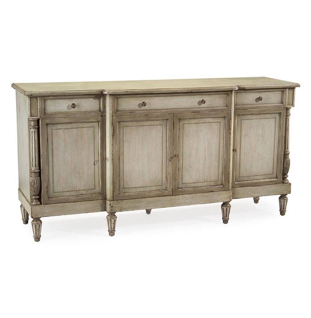 Delphine French Country Two Tone Antique Taupe Grey Sideboard Intended For French Country Sideboards (View 9 of 20)