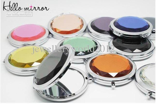 Derlook Crystal Small Mirror Metal Shell Portable Double Faced With Regard To Small Mirrors (Photo 8 of 20)