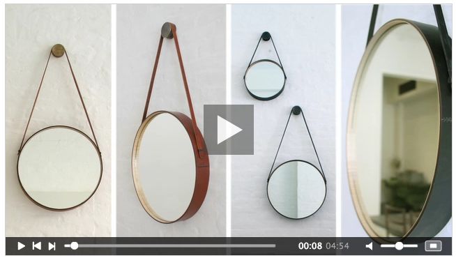Diy: Hanging Round Mirror With Leather Strap (aka Captain's Mirror With Large Leather Mirrors (View 19 of 30)
