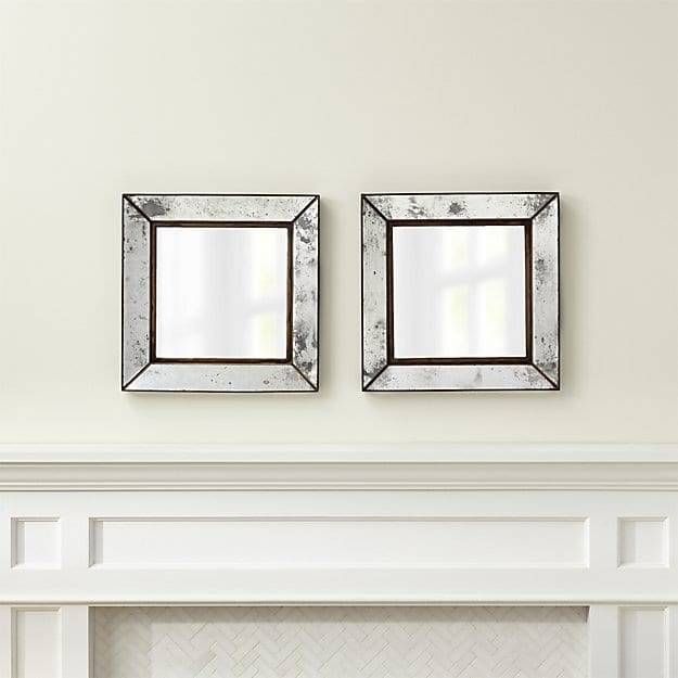 Dubois Small Square Wall Mirrors, Set Of 2 | Crate And Barrel Regarding Small Mirrors (Photo 4 of 20)