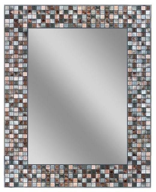Earthtoned Copper Bronze Mosaic Mirror, 24"x30" – Transitional For Mosaic Mirrors (View 4 of 20)