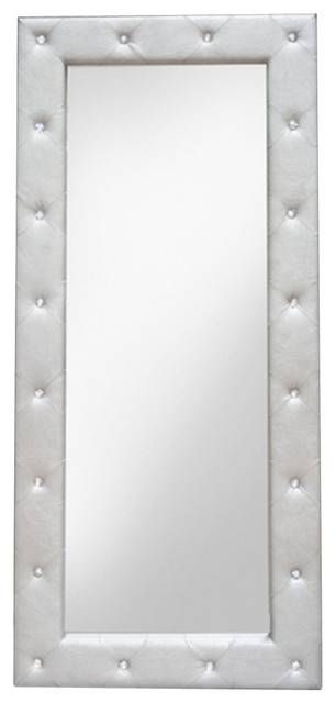 Exclusive Silver Full Length Synthetic Mirror With Tufted Look For Silver Full Length Mirrors (Photo 12 of 30)