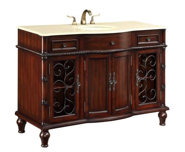 Exquisite Bathroom Vanities Vintage Style With Wrought Iron Intended For Wrought Iron Bathroom Mirrors (Photo 30 of 30)