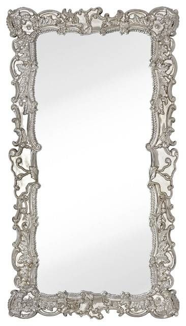 Extra Large Mirror With Polished Chrome Frame – Traditional – Wall Regarding Chrome Wall Mirrors (Photo 17 of 20)