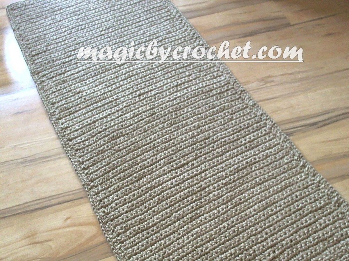 Extra Long Hallway Runner Rug Handmade Jute Crochet Rug No032 Regarding Extra Long Hallway Runners (View 3 of 20)