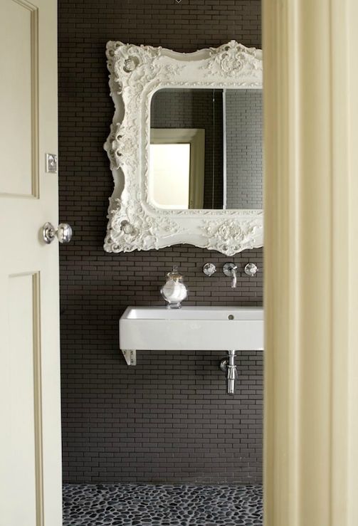 Floor Mirror On Bathroom Wall Design Ideas In White Baroque Floor Mirrors (View 4 of 20)