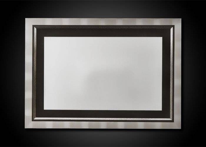 Formal Rectangular Silver Leafed Mirror With Mosaic Accent From Pertaining To Silver Rectangular Mirrors (View 6 of 20)