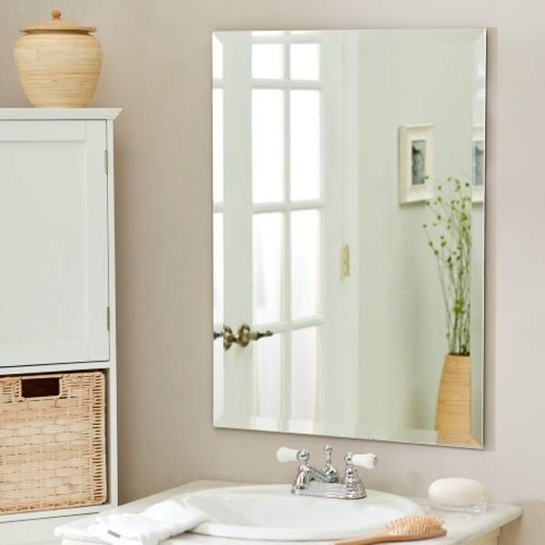Frameless Mirror,large Wall Mirror,frameless Rectangular Bathroom In Wall Mirrors Without Frame (Photo 1 of 30)