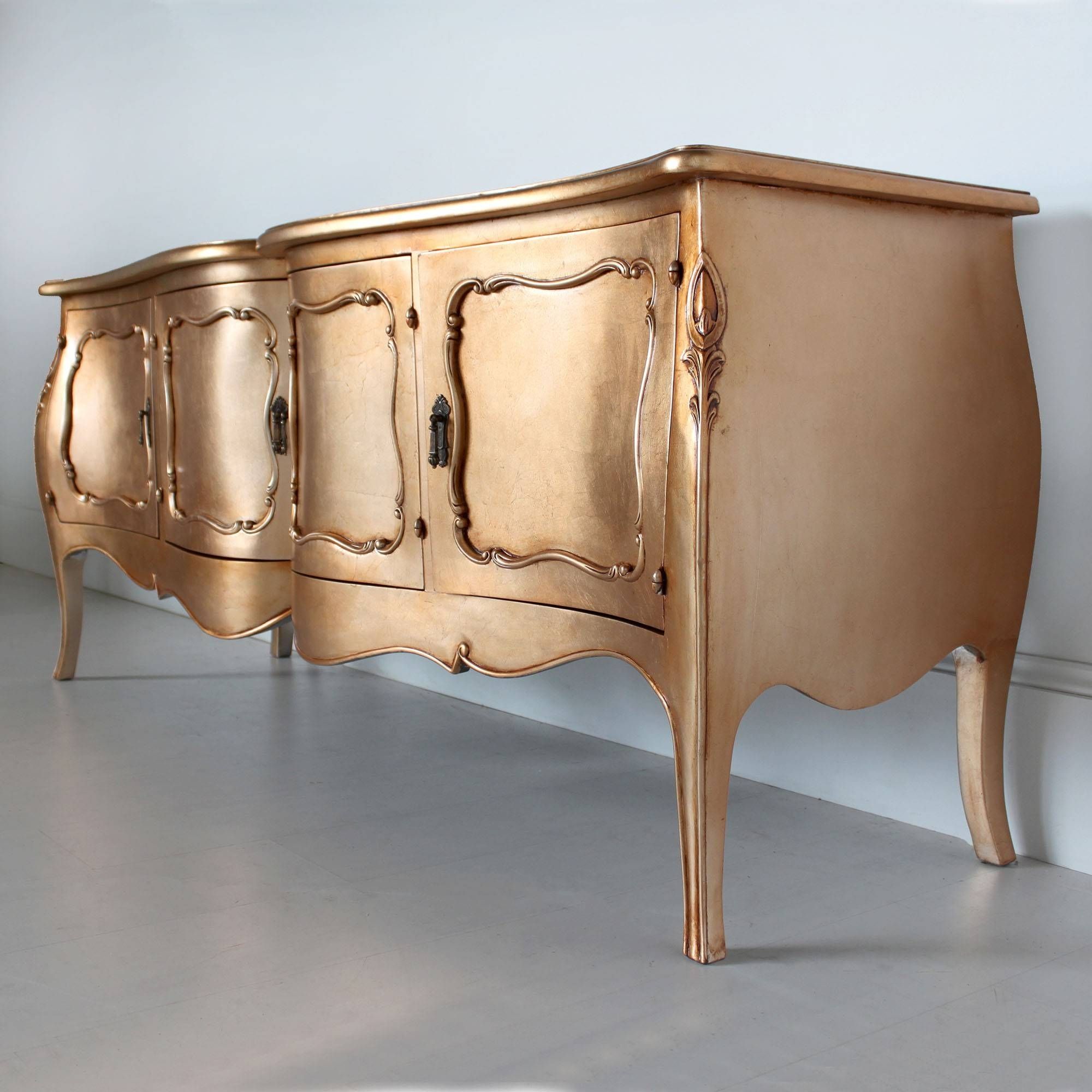 French Four Door Sideboard In Gold In French Style Sideboards (View 14 of 20)