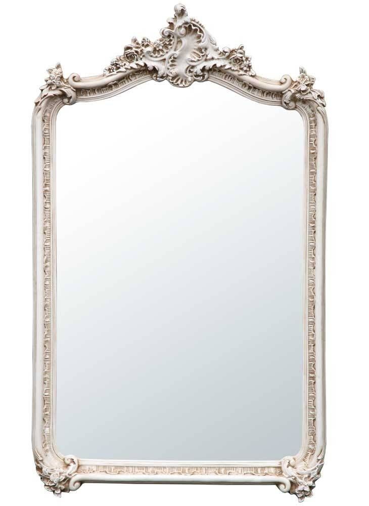 French Louis Antique White Bevelled Mirror – Chic Seasons Intended For French Style Mirrors (Photo 11 of 30)