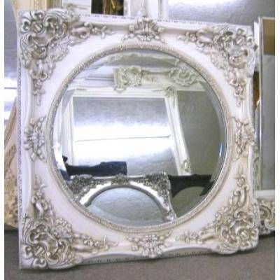 French Shabby Chic Square Ivory Mirror – Ayers & Graces Online With Regard To Mirrors Shabby Chic (View 14 of 20)