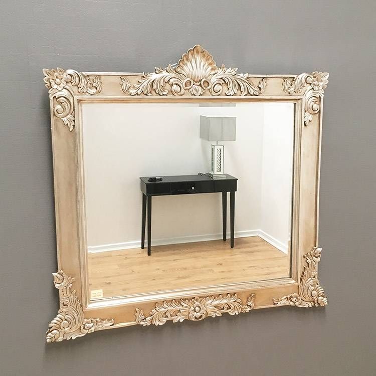 French Style Champagne Wall Mirror 130x120cm | Exclusive Mirrors Pertaining To Champagne Wall Mirrors (View 10 of 20)