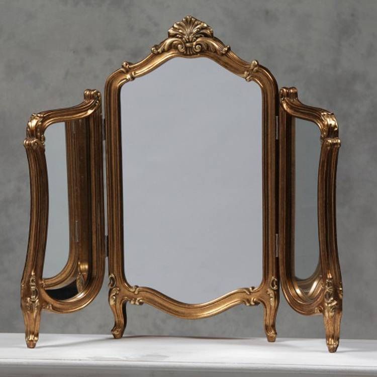 French Style Gold Dressing Table Mirror 73h X 84w Cm Regency In French Style Dressing Table Mirrors (View 13 of 20)