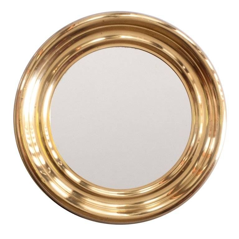 French Vintage Round Brass Mirror At 1stdibs In Round Antique Mirrors (Photo 21 of 30)
