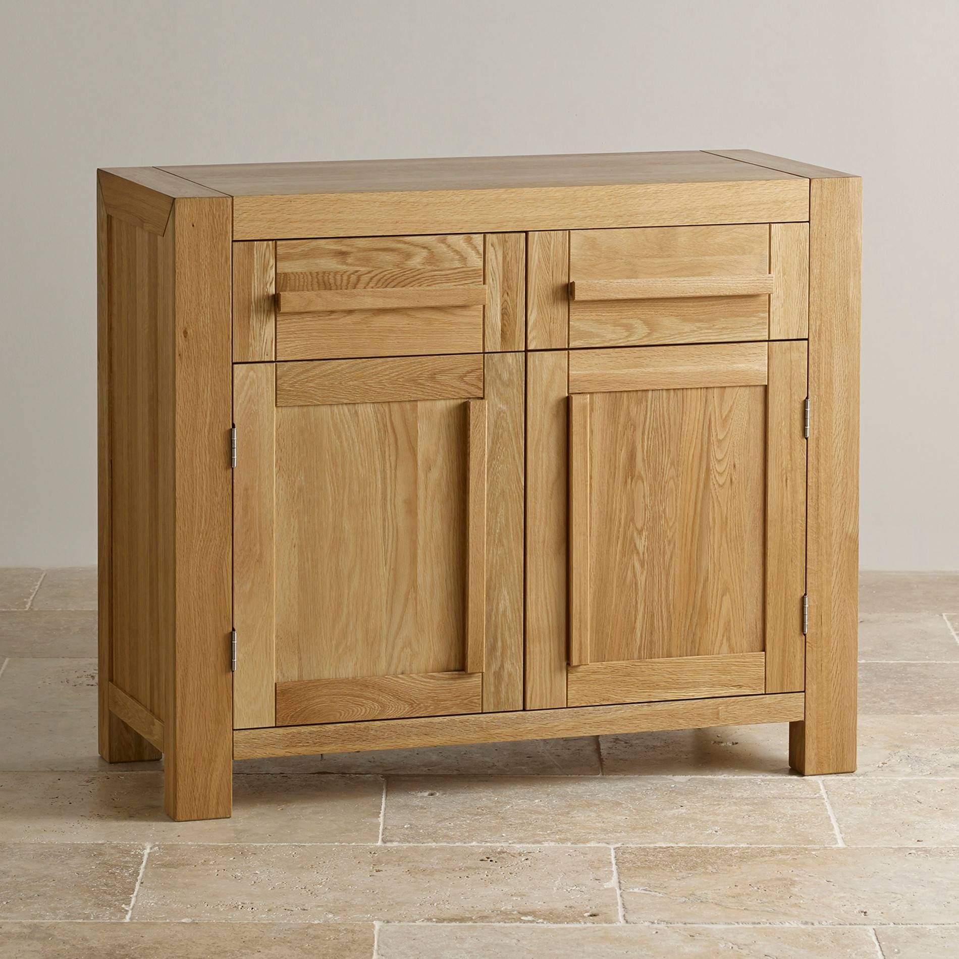 Fresco Natural Solid Oak Small Sideboard | Oak Furniture Land With Regard To Oak Sideboards (View 7 of 20)