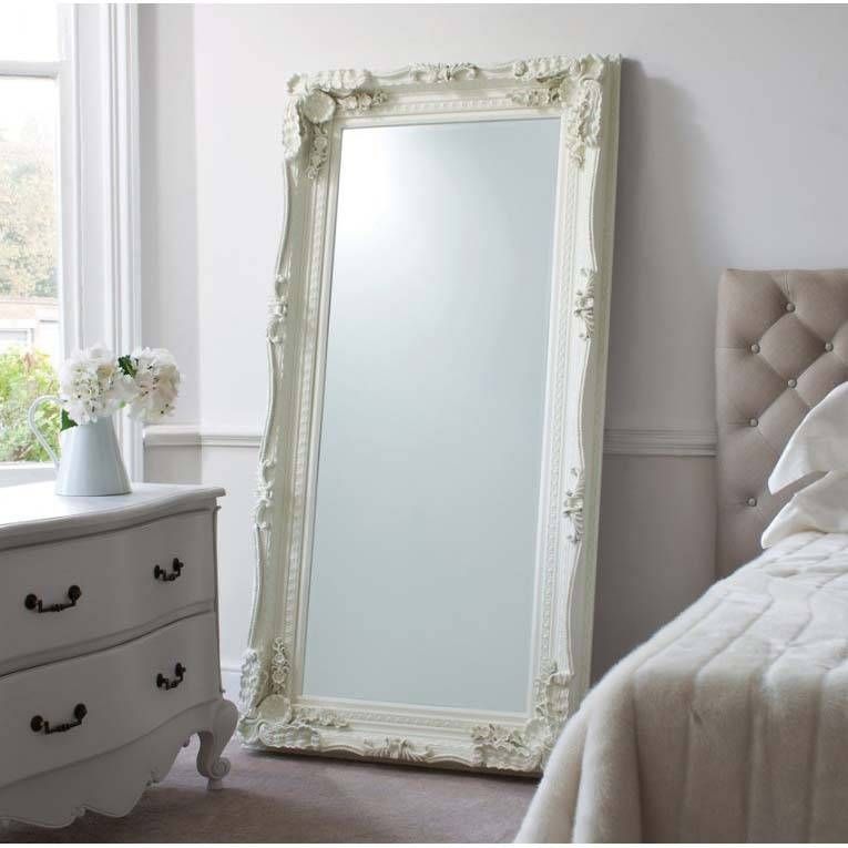 Full Length Edward Leaner Mirror With Cream Frame 179 X 91 Cm Full Regarding Shabby Chic Cream Mirrors (View 16 of 20)