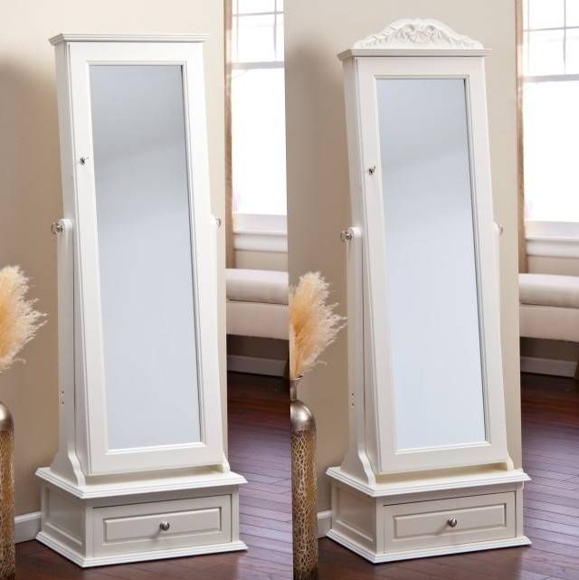 Full Length Mirror Jewelry Armoire | Home Design Ideas Throughout Full Length Free Standing Mirrors With Drawer (View 12 of 20)