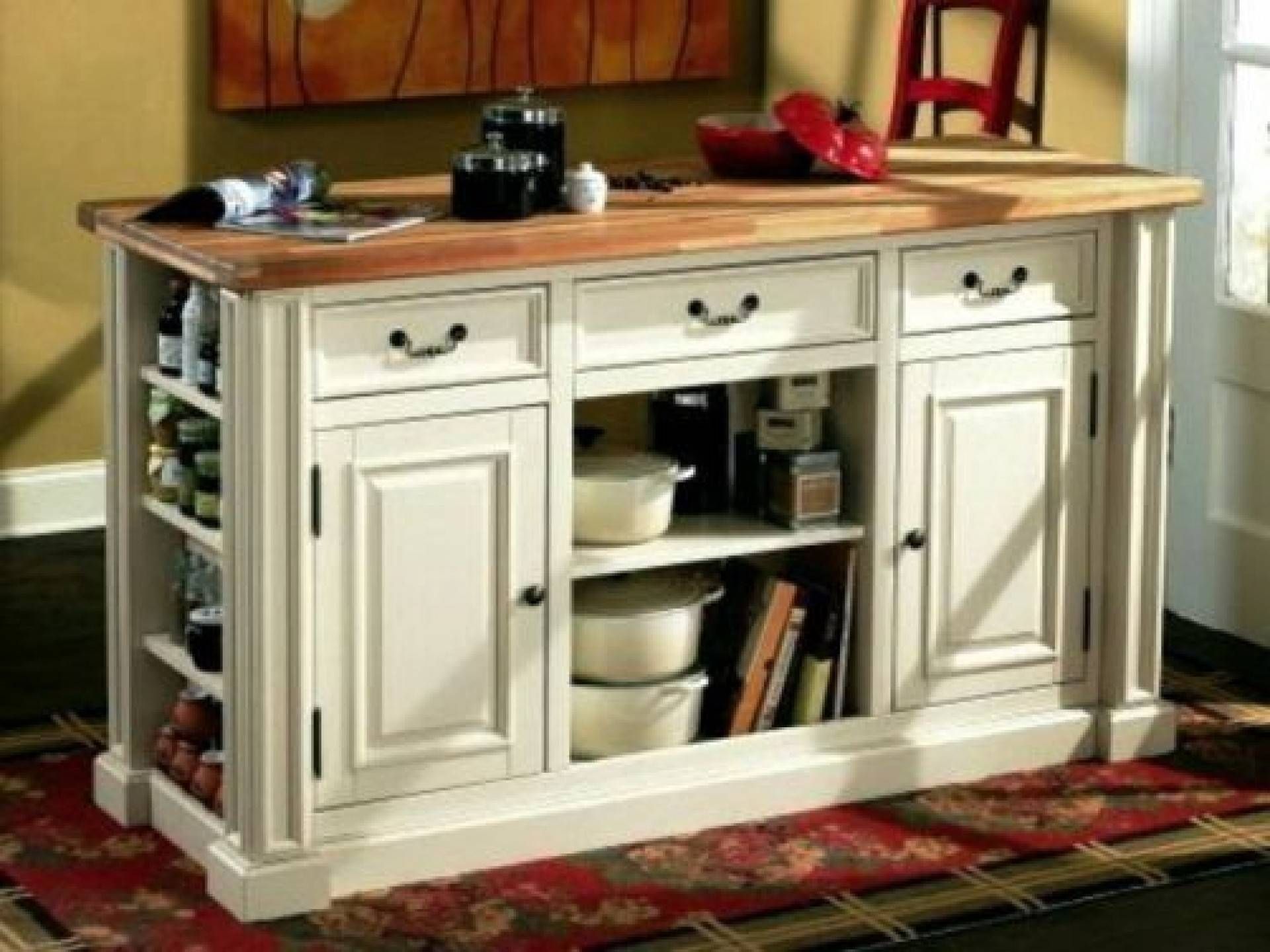 Furniture: Awesome Movable Kitchen Island For Kitchen Furniture With Free Standing Kitchen Sideboard (View 12 of 20)