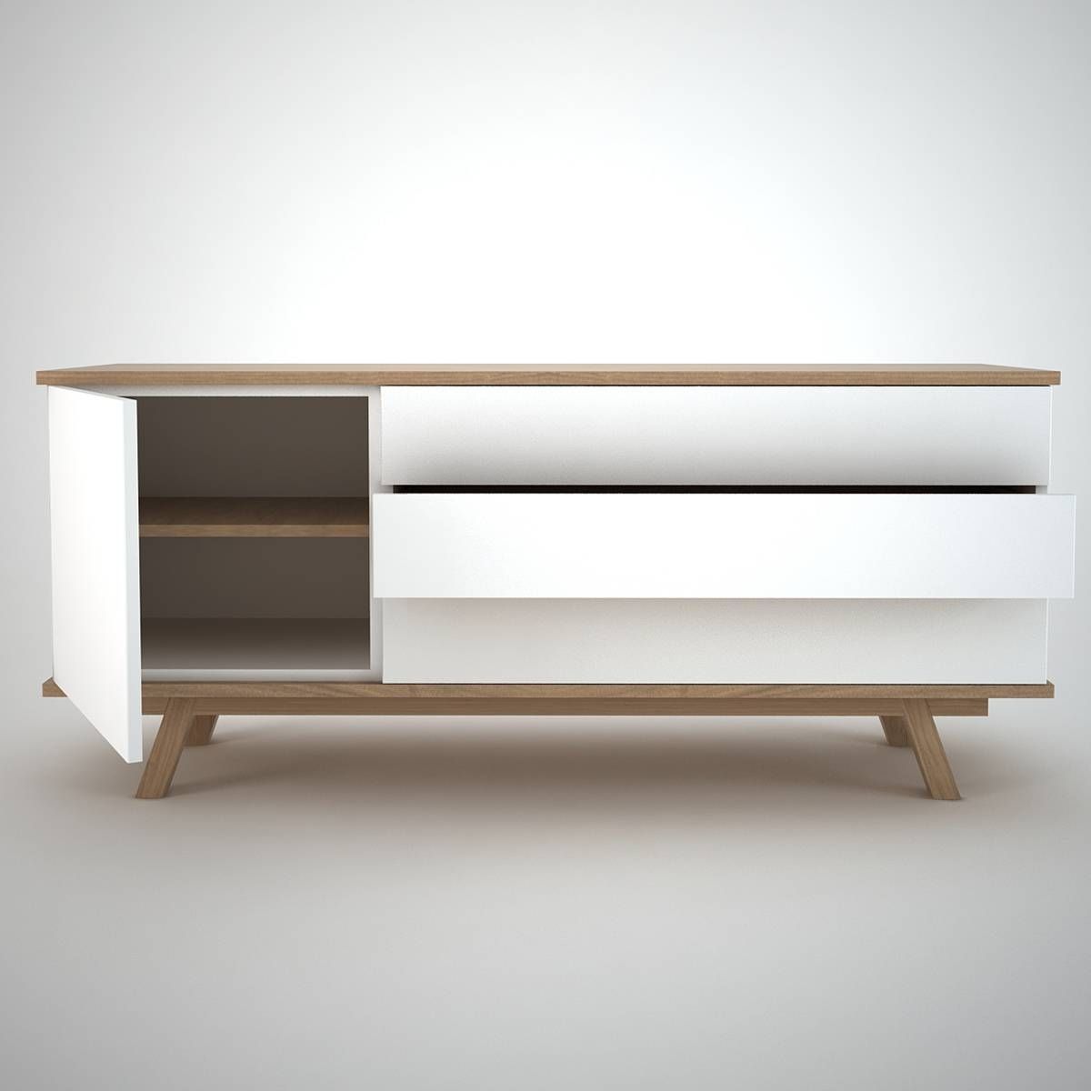 Furniture: Beautiful Profile Modern Sideboard For Living Room For White Contemporary Sideboard (View 8 of 20)