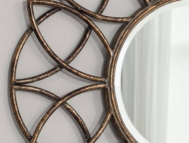 Gallery Contemporary Beckfield Aged Bronze Round Wall Mirror With Regard To Bronze Wall Mirrors (Photo 14 of 20)