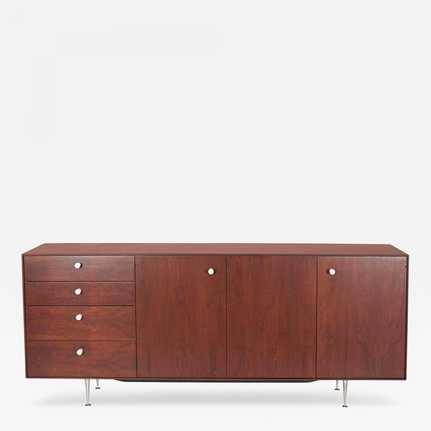 George Nelson – Rosewood Thin Edge Sideboard Or Cabinet Inside Thin Sideboard (Photo 14 of 20)