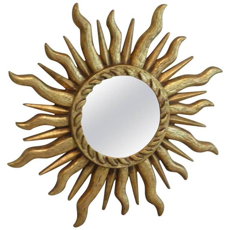Gilded Sunburst Starburst Convex Mirror At 1stdibs In Starburst Convex Mirrors (View 16 of 30)