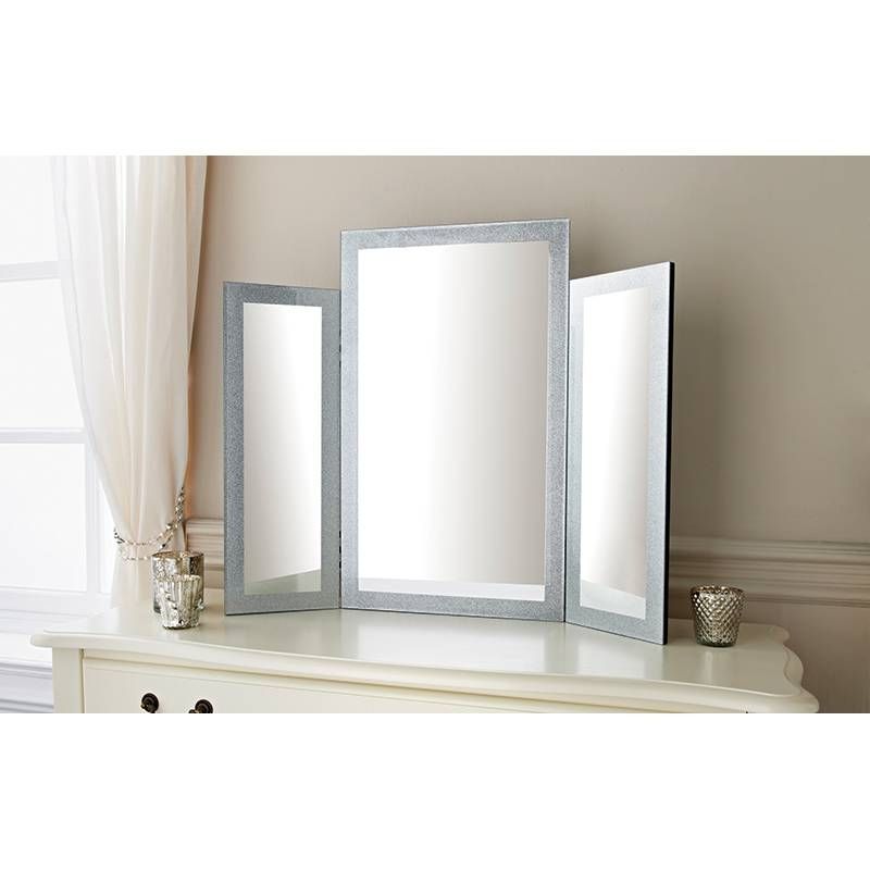 Glitter Dressing Table Mirror | Bedroom Accessories – B&m With Regard To Glitter Frame Mirrors (Photo 20 of 20)