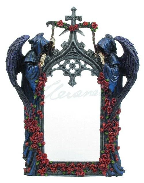 Gothic Arch With Grim Reapers And Roses Wall Mirror – Wall Decor With Gothic Wall Mirrors (Photo 1 of 20)