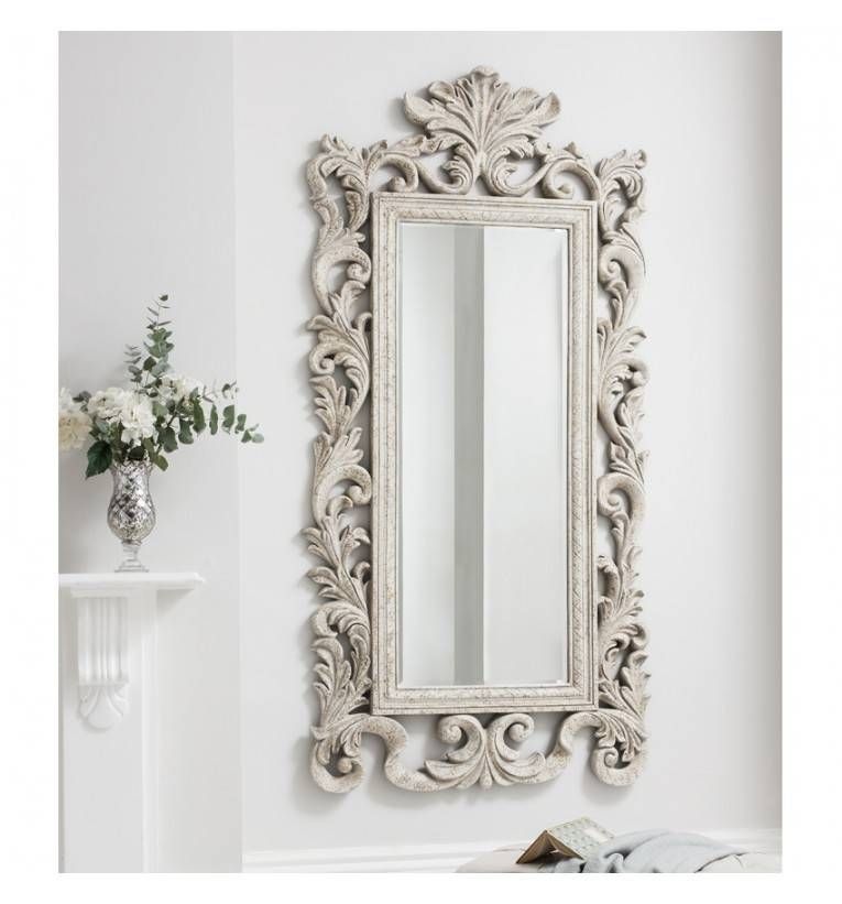 Grande Heritage Cream Mirror | Tall Cream Antique Mirror | Large Inside French Style Mirrors (Photo 1 of 30)