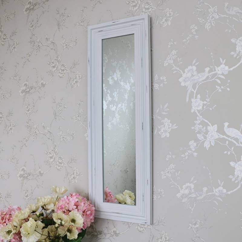 Grey Wash Wooden Tall Slim Mirror – Melody Maison® With Regard To Slim Wall Mirrors (Photo 29 of 30)