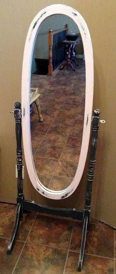 Hand Painted Mint Green Cheval Oval Mirror Full Body Length Wood Within Free Standing Dress Mirrors (View 15 of 20)