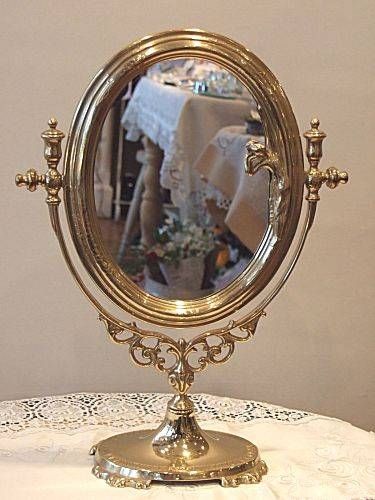 Happy Goods Collection | Rakuten Global Market: Stylish Oval Stand Within Gold Table Mirrors (Photo 11 of 20)