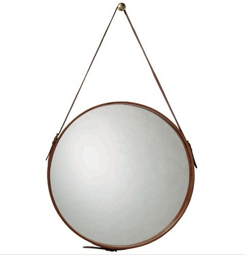 High Vs. Low: Round Leather Mirrors Pertaining To Leather Round Mirrors (Photo 2 of 20)