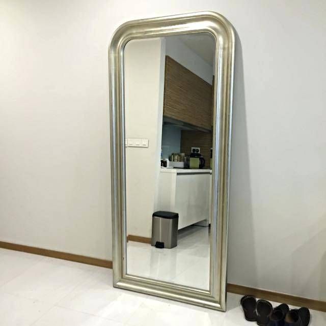 Ikea Songe Mirror Full Length Silver Silverleaning Large Leaning Within Silver Full Length Mirrors (View 29 of 30)