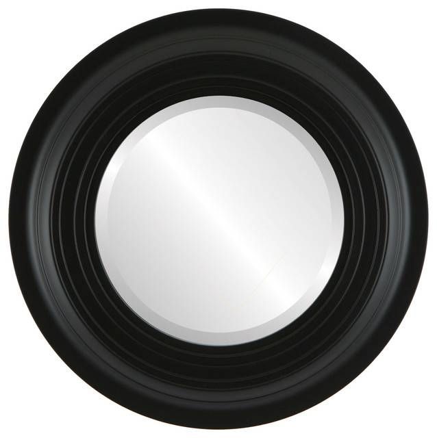 Imperial Framed Round Mirror In Matte Black – Traditional – Wall Throughout Black Oval Mirrors (Photo 24 of 30)