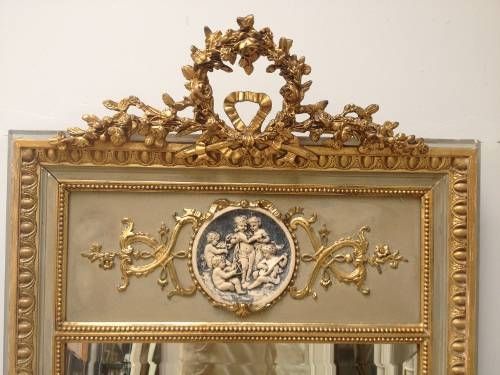 Impw2949 Pretty French Antique Trumeau Mirror Regarding French Antique Mirrors (Photo 30 of 30)