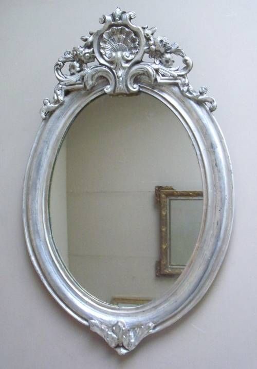Imw2392 Silver French Oval Mirror With Oval Silver Mirrors (Photo 4 of 20)