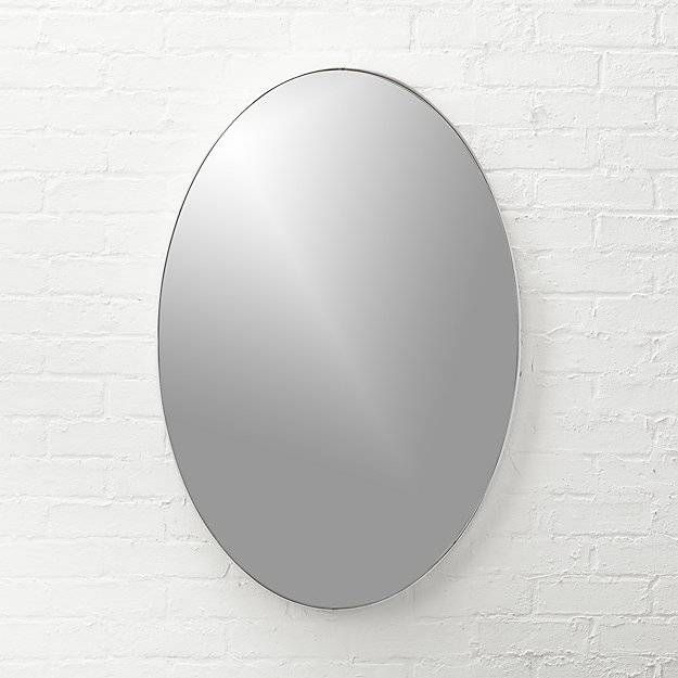 Infinity Silver Oval Wall Mirror 24"x36" | Cb2 Throughout Oval Wall Mirrors (Photo 12 of 20)