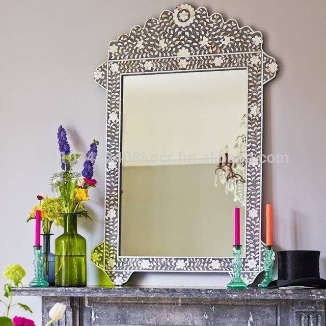 Inlaid Mother Of Pearl Mirror, Inlaid Mother Of Pearl Mirror Intended For Mother Of Pearl Wall Mirrors (Photo 14 of 30)